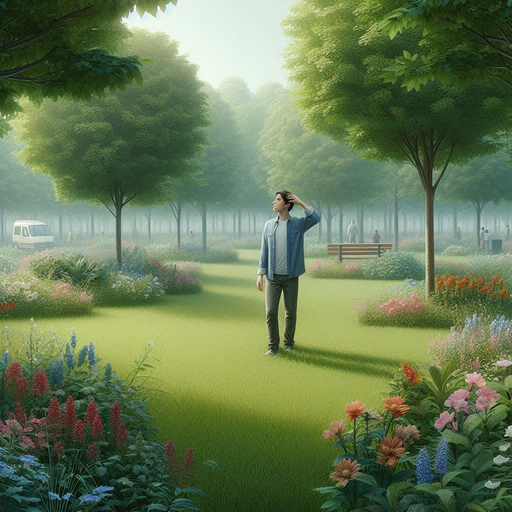 Eine Person in einem Park