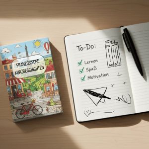 Buch und Notizheft mit ToDo und Kritzeleien